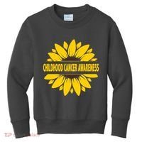 Childhood Cancer Awareness Sunflower Kids Sweatshirt thumb 0