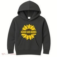 Childhood Cancer Awareness Sunflower Kids Hoodie thumb 0