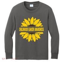 Childhood Cancer Awareness Sunflower Kids Long Sleeve Shirt thumb 0