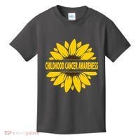 Childhood Cancer Awareness Sunflower Kids T-Shirt thumb 0