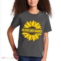 Childhood Cancer Awareness Sunflower Kids T-Shirt thumb 2