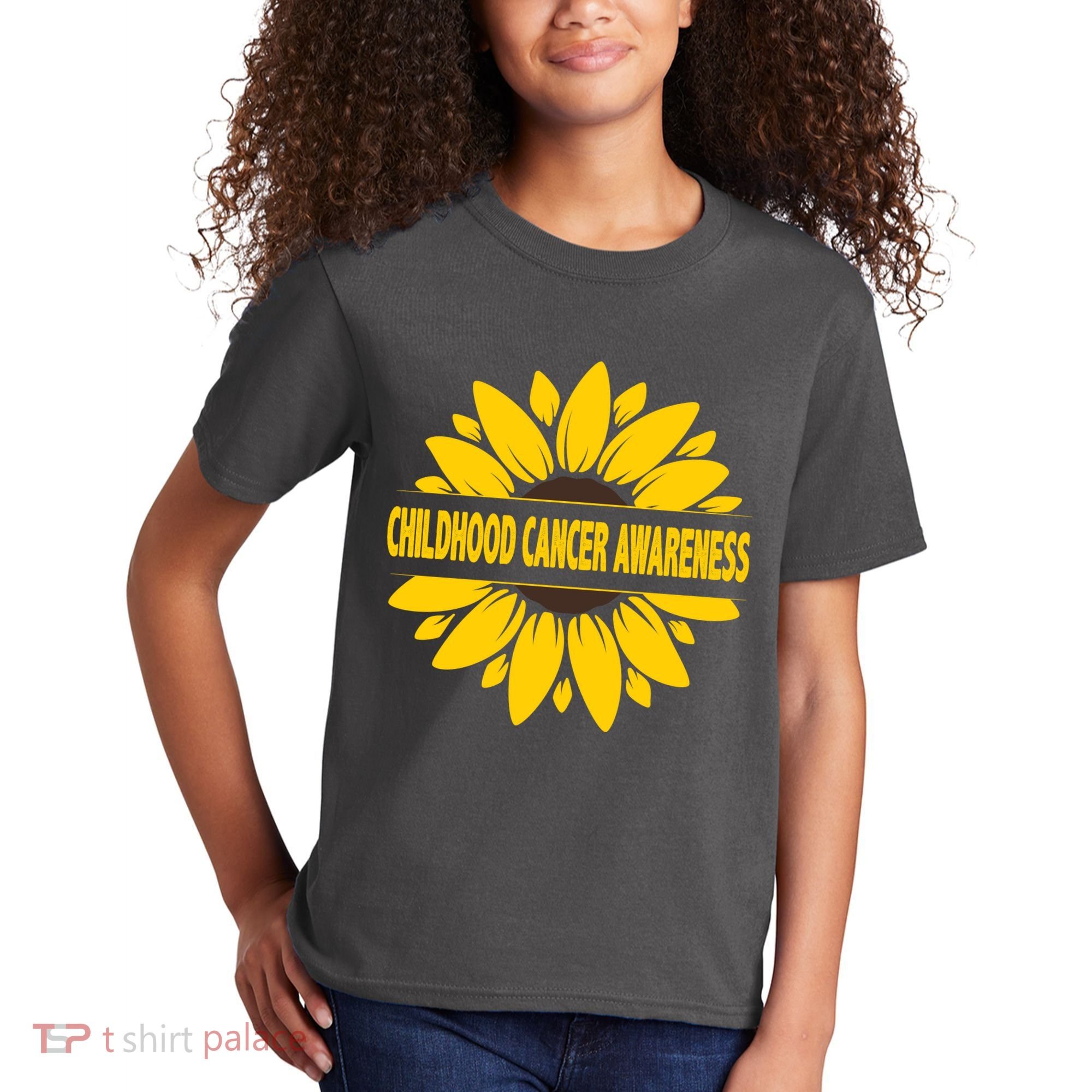 Childhood Cancer Awareness Sunflower Kids T-Shirt