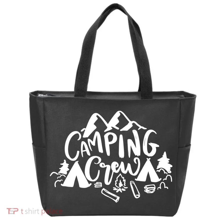 Camping Crew Adventure Mountain Tote Bag