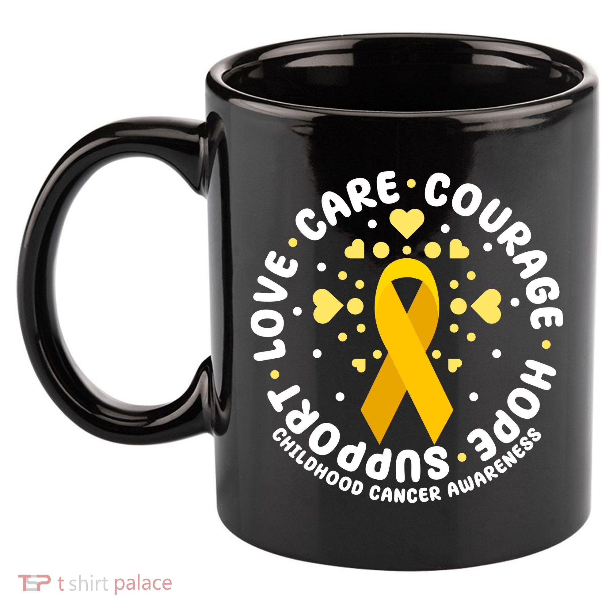Childhood Cancer Awareness Support Family 11oz C Handle Ceramic Mug