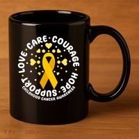 Childhood Cancer Awareness Support Family 11oz C Handle Ceramic Mug thumb 3