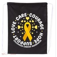 Childhood Cancer Awareness Support Family Drawstring Bag thumb 0