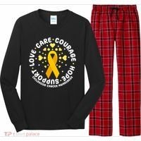 Childhood Cancer Awareness Support Family Long Sleeve Pajama Set thumb 0