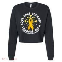 Childhood Cancer Awareness Support Family Cropped Pullover Crew thumb 0