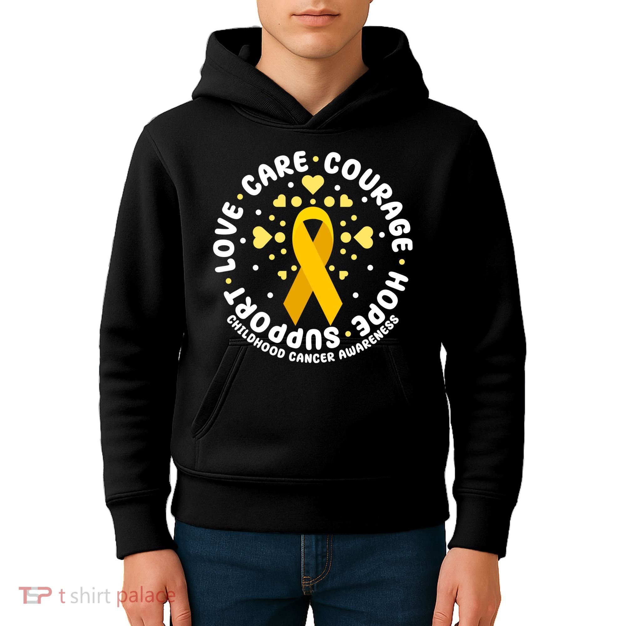Childhood Cancer Awareness Support Family Kids Hoodie