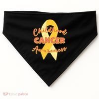 Childhood Cancer Awarebess Golden Gold Robbon USA-Made Doggie Bandana thumb 0