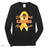 Childhood Cancer Awarebess Golden Gold Robbon Long Sleeve Shirt thumb 0