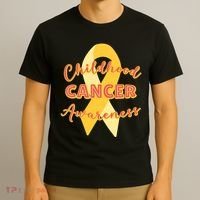 Childhood Cancer Awarebess Golden Gold Robbon T-Shirt thumb 3
