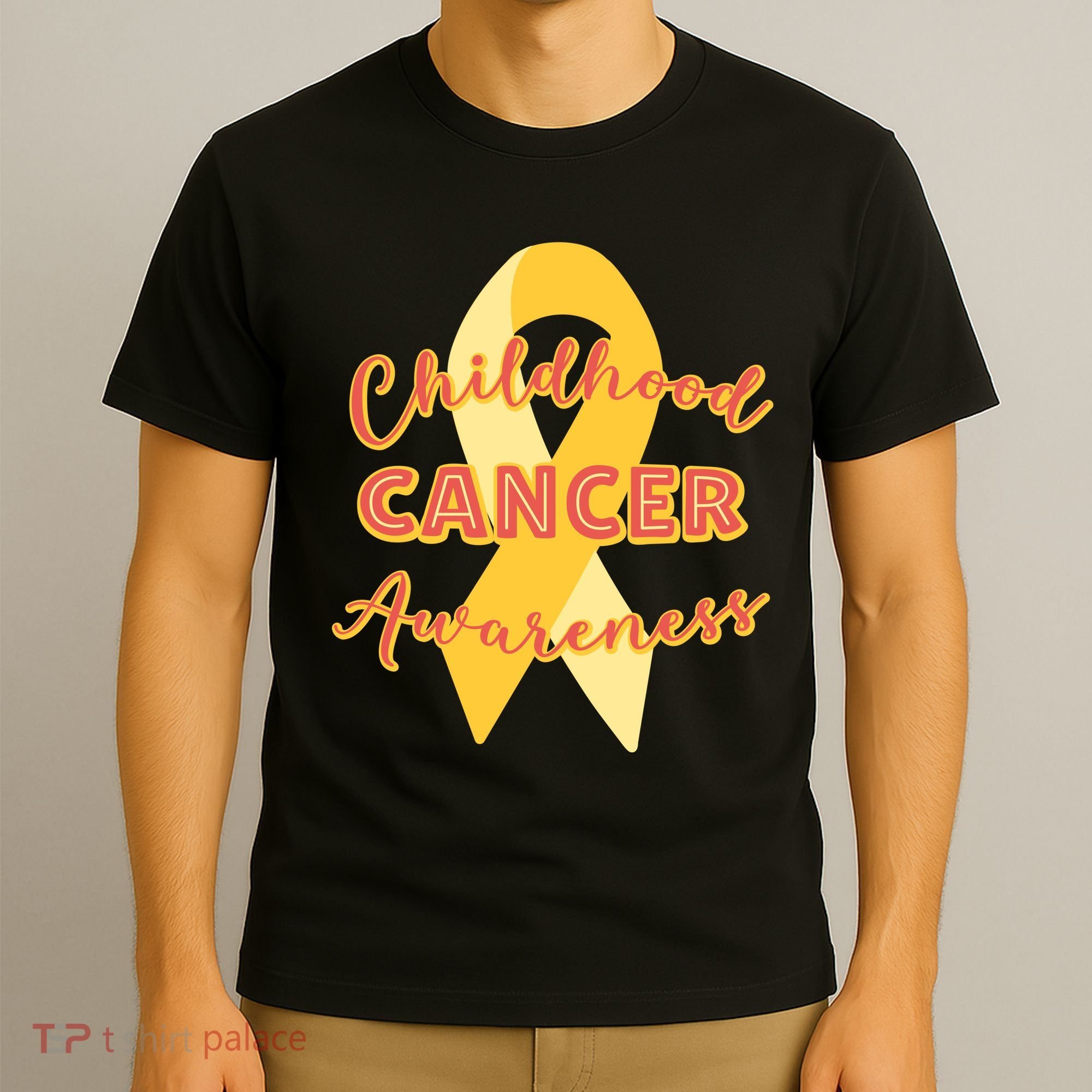 Childhood Cancer Awarebess Golden Gold Robbon T-Shirt