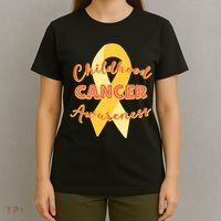 Childhood Cancer Awarebess Golden Gold Robbon T-Shirt thumb 4