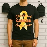 Childhood Cancer Awarebess Golden Gold Robbon T-Shirt thumb 6