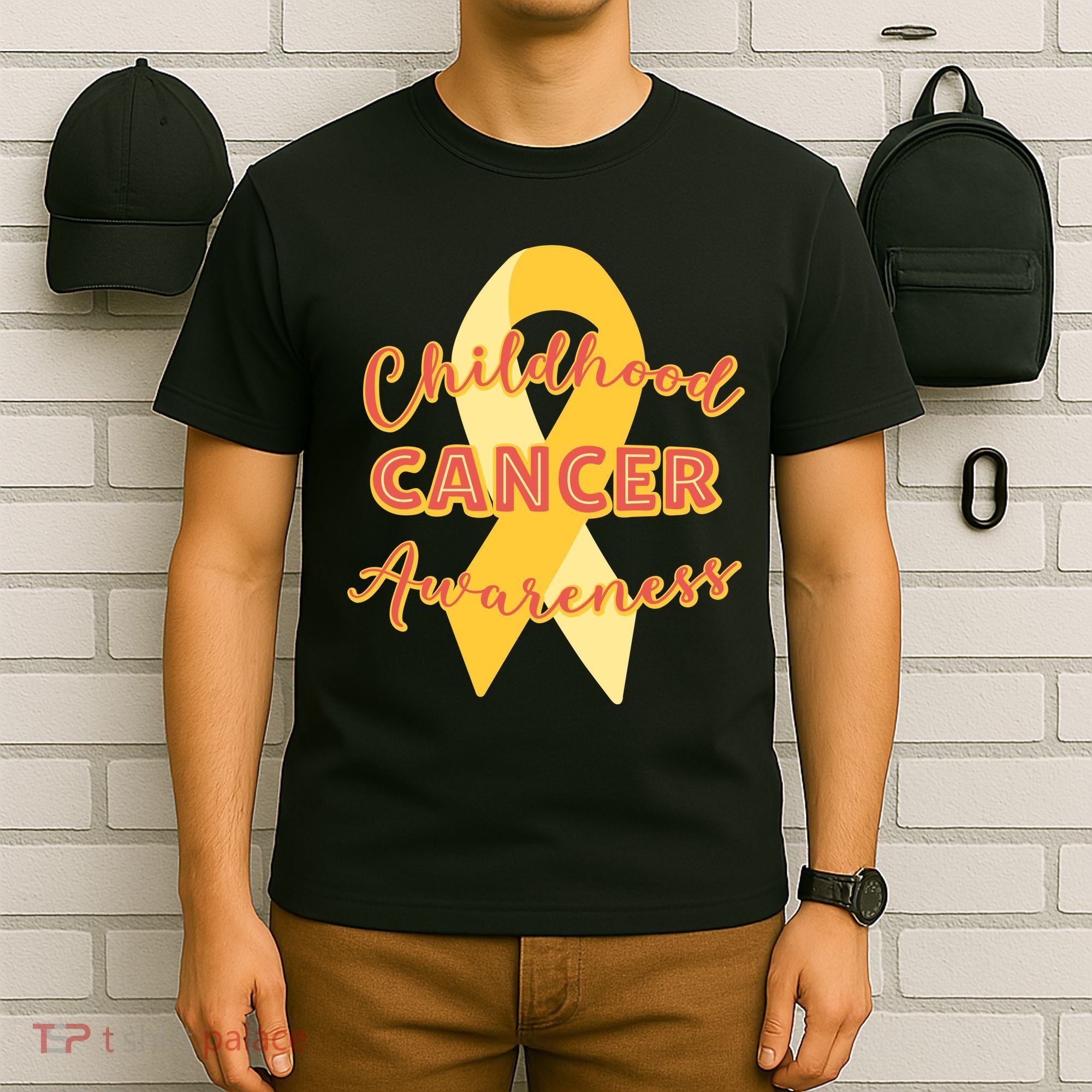 Childhood Cancer Awarebess Golden Gold Robbon T-Shirt