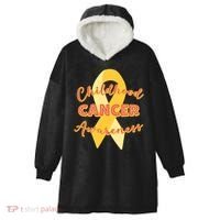 Childhood Cancer Awarebess Golden Gold Robbon Hooded Wearable Blanket thumb 0
