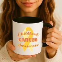 Childhood Cancer Awarebess Golden Gold Robbon Coffee Mug thumb 3