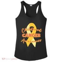 Childhood Cancer Awarebess Golden Gold Robbon Ladies PosiCharge Competitor Racerback Tank thumb 0