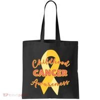 Childhood Cancer Awarebess Golden Gold Robbon Tote Bag thumb 0