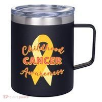 Childhood Cancer Awarebess Golden Gold Robbon 12oz Stainless Steel Coffee Mug thumb 0