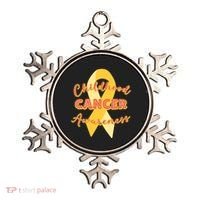 Childhood Cancer Awarebess Golden Gold Robbon Ornament thumb 0