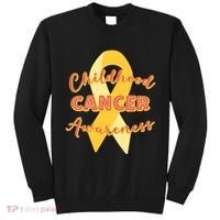 Childhood Cancer Awarebess Golden Gold Robbon Tall Sweatshirt thumb 0