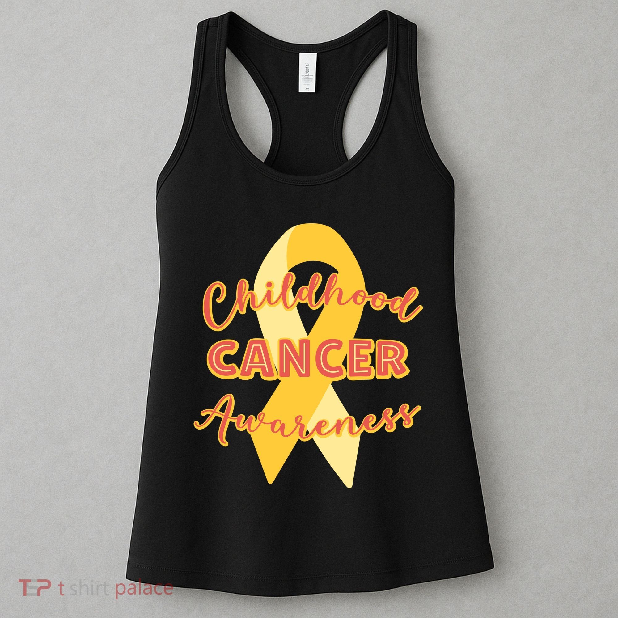 Childhood Cancer Awarebess Golden Gold Robbon Women's Tank Top