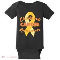 Childhood Cancer Awarebess Golden Gold Robbon Baby Bodysuit thumb 0