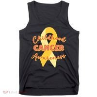 Childhood Cancer Awarebess Golden Gold Robbon Tank Top thumb 0