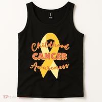Childhood Cancer Awarebess Golden Gold Robbon Tank Top thumb 2