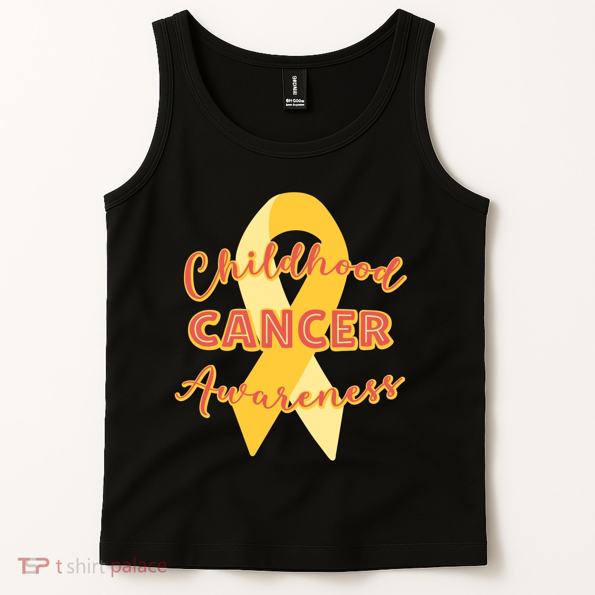 Childhood Cancer Awarebess Golden Gold Robbon Tank Top
