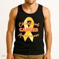 Childhood Cancer Awarebess Golden Gold Robbon Tank Top thumb 3