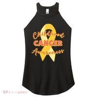 Childhood Cancer Awarebess Golden Gold Robbon Women's Perfect Tri Rocker Tank thumb 0