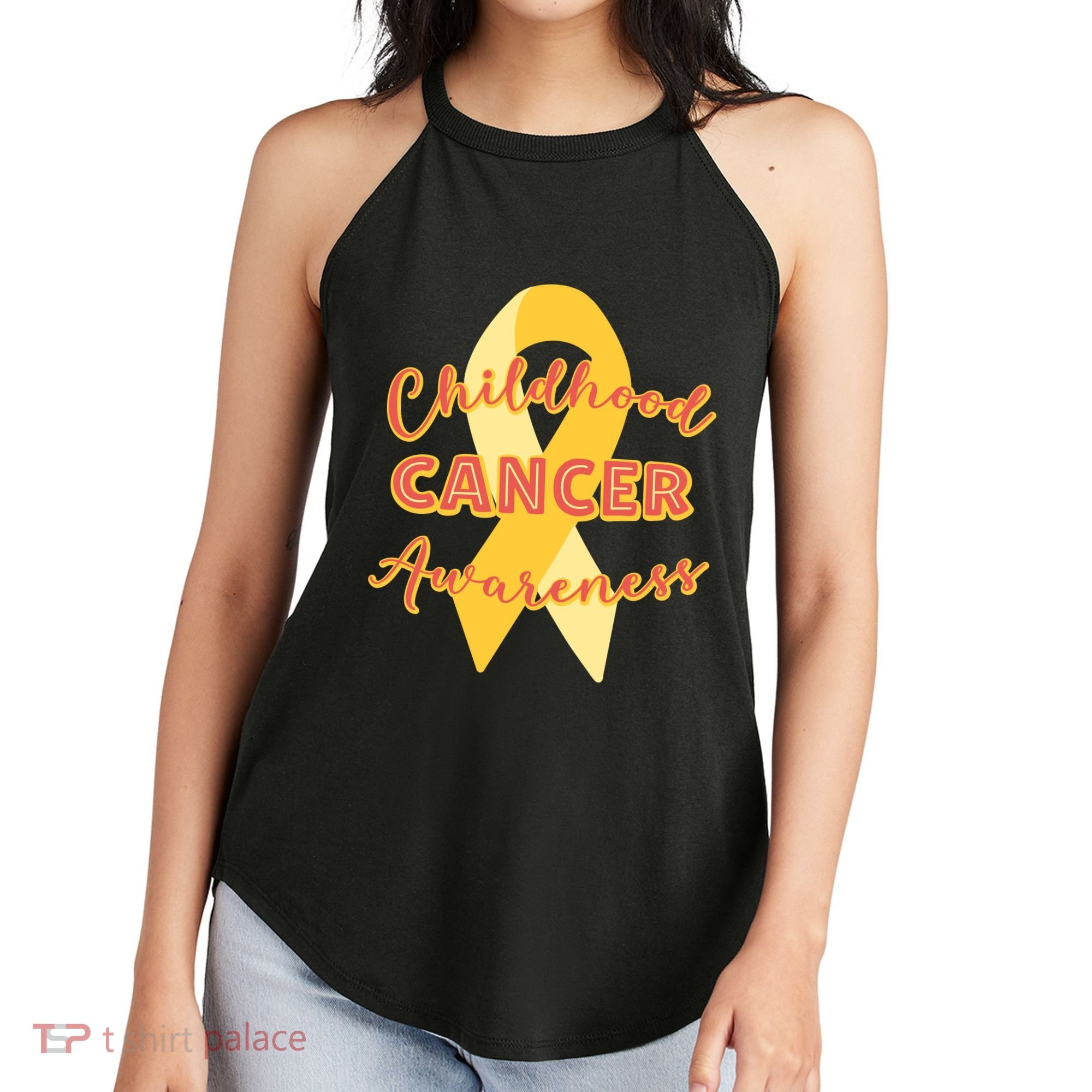 Childhood Cancer Awarebess Golden Gold Robbon Women's Perfect Tri Rocker Tank