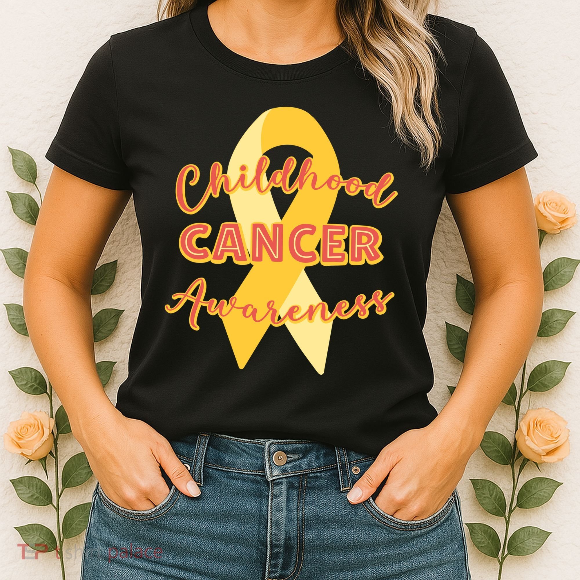 Childhood Cancer Awarebess Golden Gold Robbon Women's T-Shirt