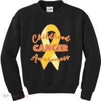 Childhood Cancer Awarebess Golden Gold Robbon Kids Sweatshirt thumb 0