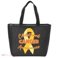Childhood Cancer Awarebess Golden Gold Robbon Tote Bag thumb 0