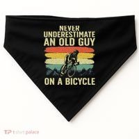 Cool Cycling Art For Grandpa Bicycle Riding Cycle Racing USA-Made Doggie Bandana thumb 0