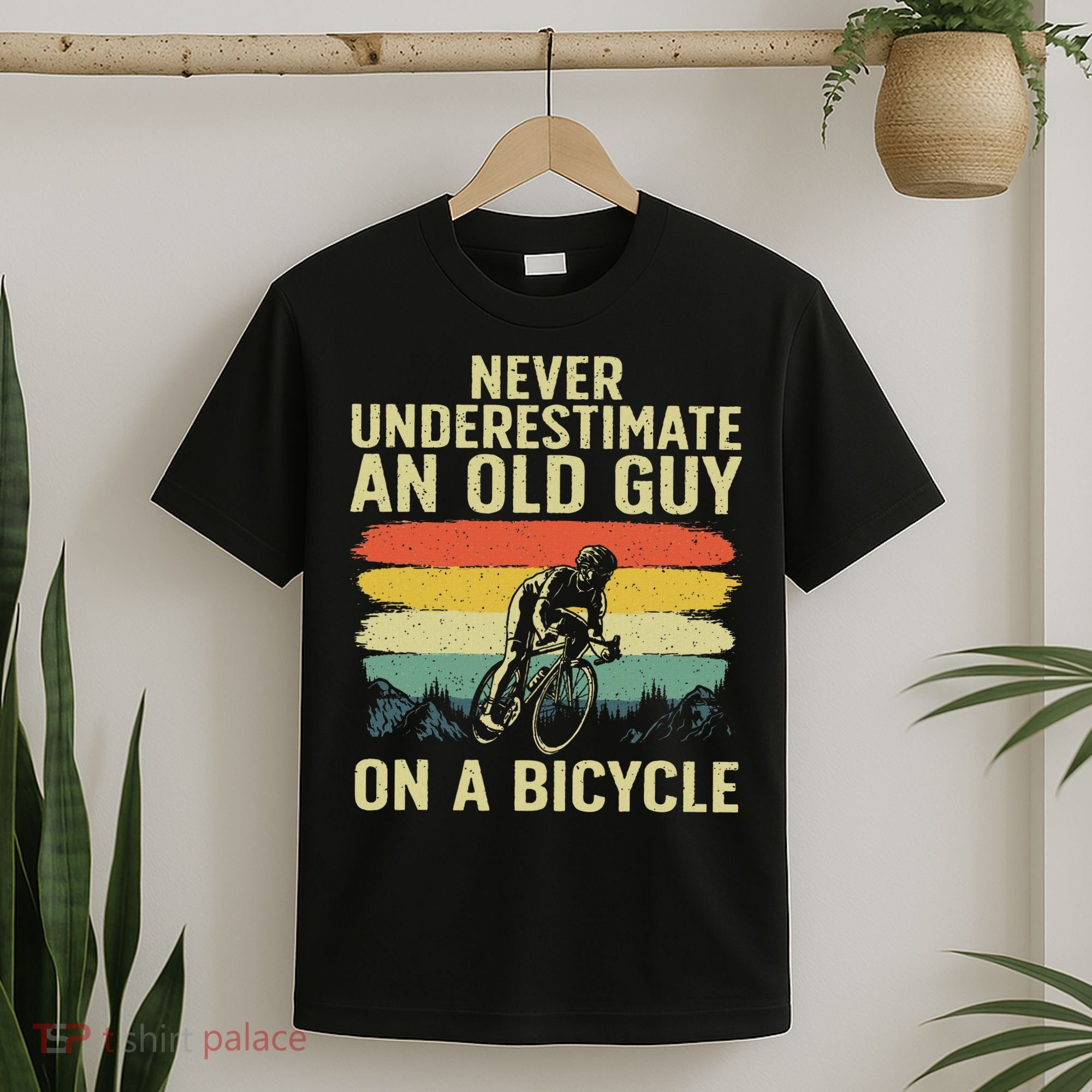 Cool Cycling Art For Grandpa Bicycle Riding Cycle Racing T-Shirt