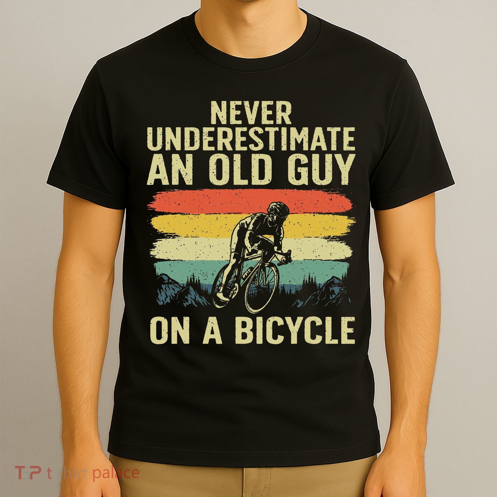 Cool Cycling Art For Grandpa Bicycle Riding Cycle Racing T-Shirt