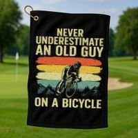 Cool Cycling Art For Grandpa Bicycle Riding Cycle Racing Golf Towel thumb 1