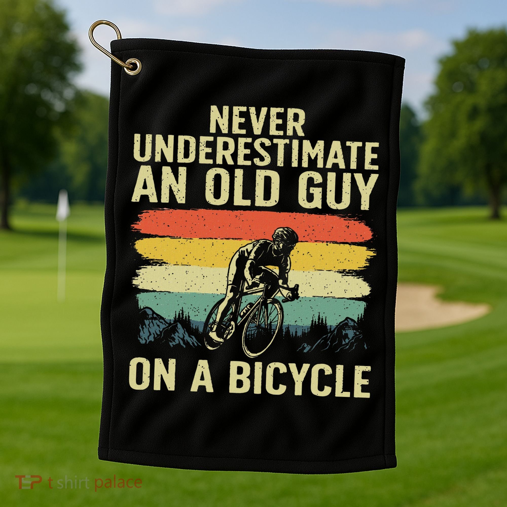 Cool Cycling Art For Grandpa Bicycle Riding Cycle Racing Golf Towel