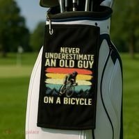 Cool Cycling Art For Grandpa Bicycle Riding Cycle Racing Golf Towel thumb 2