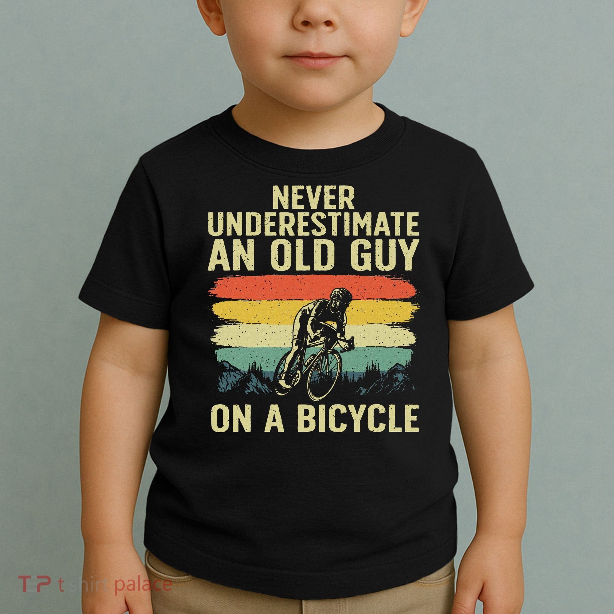 Cool Cycling Art For Grandpa Bicycle Riding Cycle Racing Toddler T-Shirt