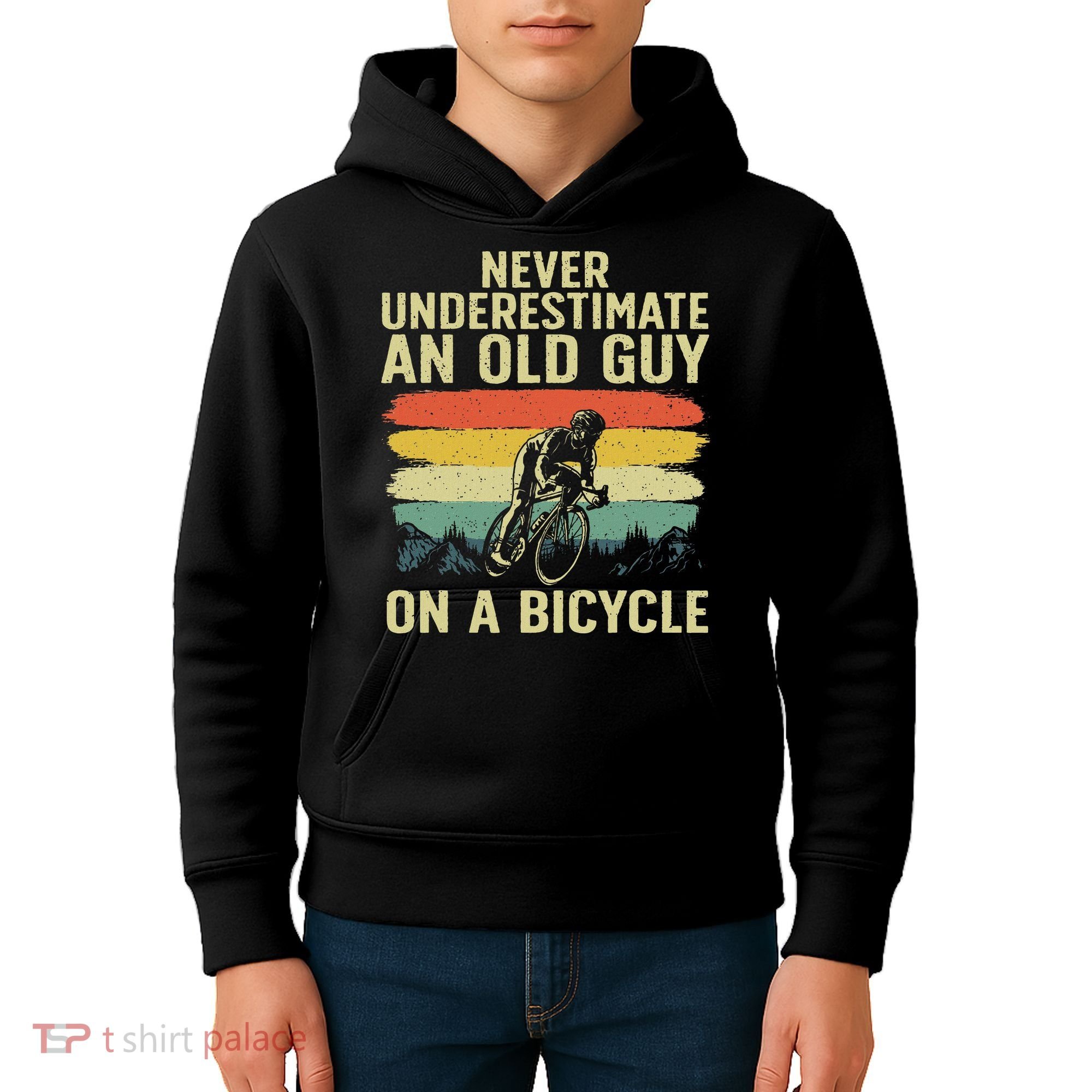 Cool Cycling Art For Grandpa Bicycle Riding Cycle Racing Kids Hoodie