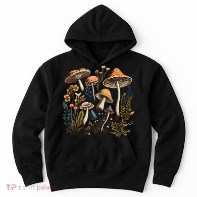 Cottage Core Aesthetic Mushrooms And Plants Gift Hoodie