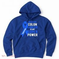 Colon Cancer Awareness Survivor Superpower Gift Hoodie thumb 0