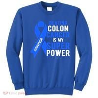 Colon Cancer Awareness Survivor Superpower Gift Sweatshirt thumb 0