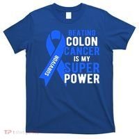 Colon Cancer Awareness Survivor Superpower Gift T-Shirt thumb 0